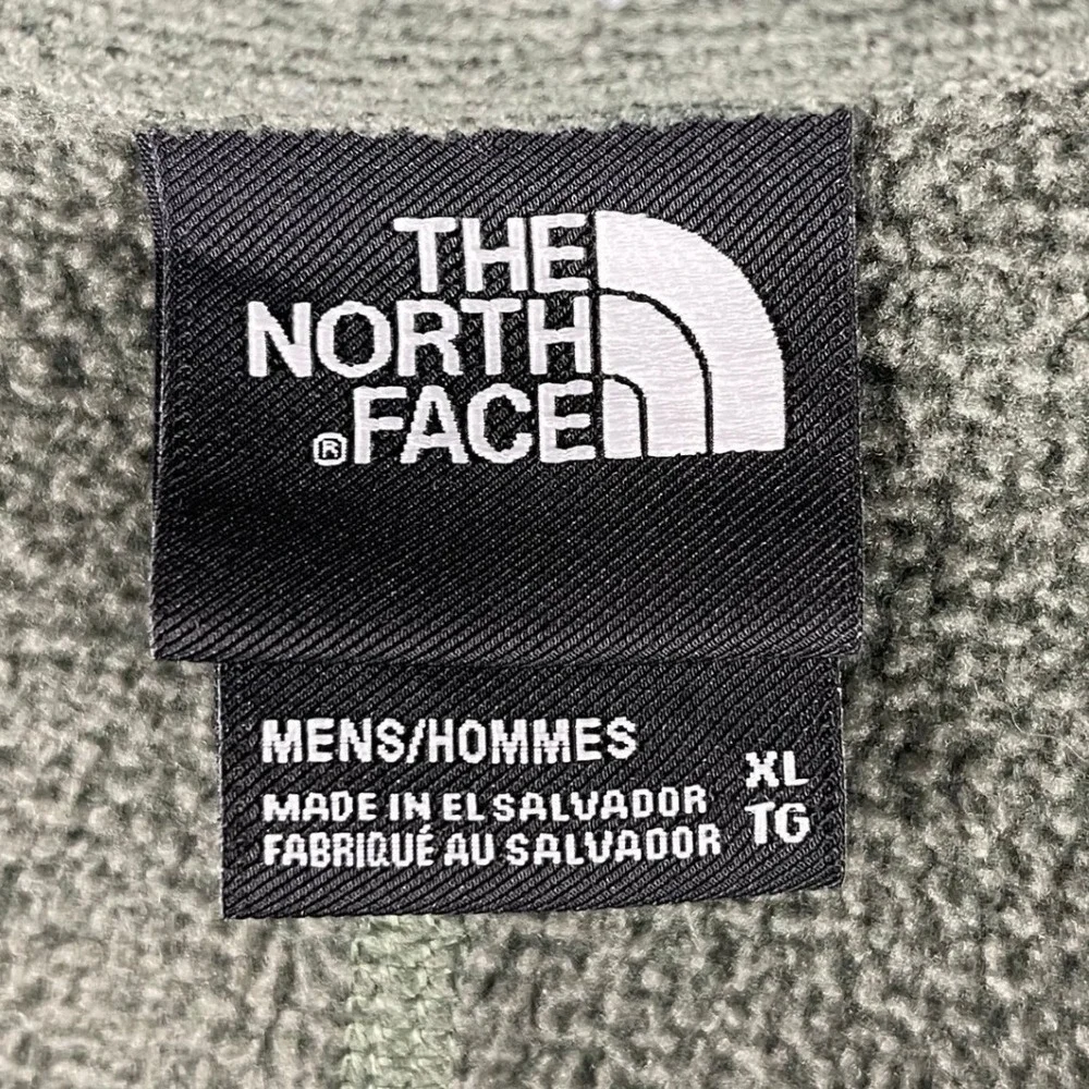 The North Face Mens XL Olive Green Quarter-Zip Fleece Pullover Waffle Knit